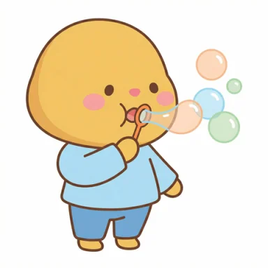 Blow bubbles AAC picture communication symbol