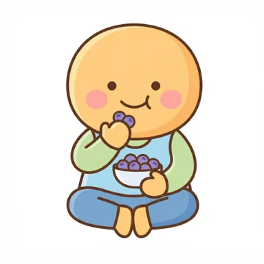 Eat blueberries AAC picture communication symbol