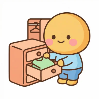 Put away clothes AAC picture communication symbol