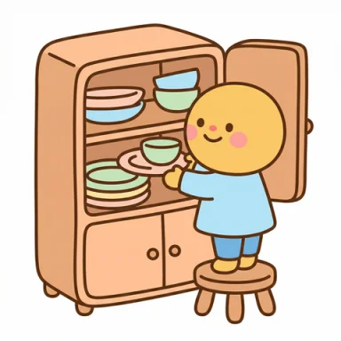 Put away dishes AAC symbol