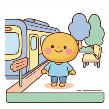 Train station AAC picture communication symbol
